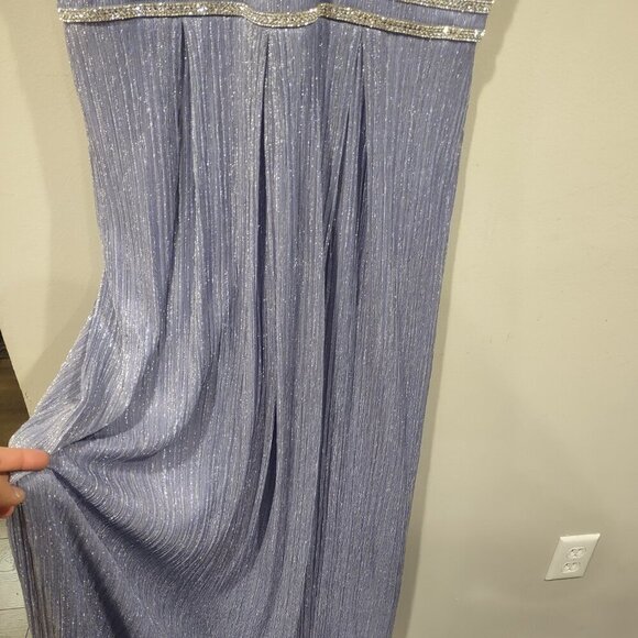 R&M Richards Periwinkle Sparkle Sleeveless Maxi Dress Size 14 - Picture 9 of 10